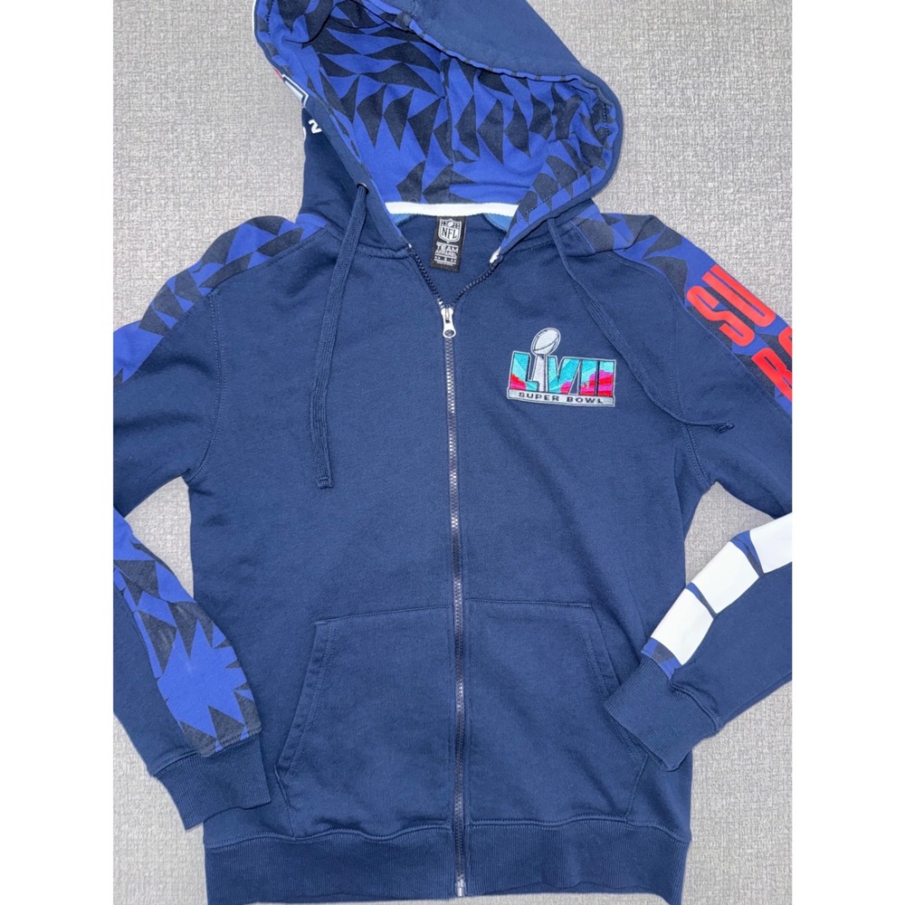 EUC NFL Team Apparel Small Zip Hoodie Navy Super Bowl LVII Arizona 2023